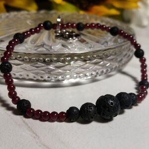 New lava rock and garnet bracelet!